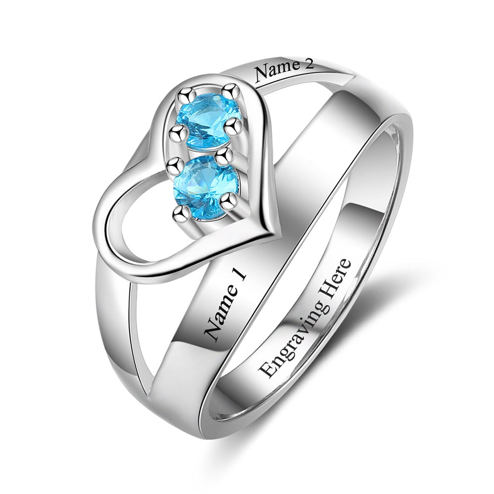 Customizable Promise Rings Personalized Heart Shape Promise Rings